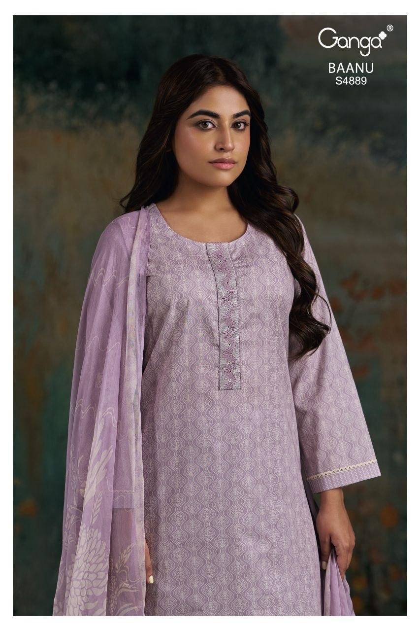 BAANU 4889 By GANGA 4889 A TO 4889 D Beautiful Festive Suits Stylish Colorful Fancy Casual Wear & Ethnic Wear PREMIUM COTTON Dresses At Wholesale Price